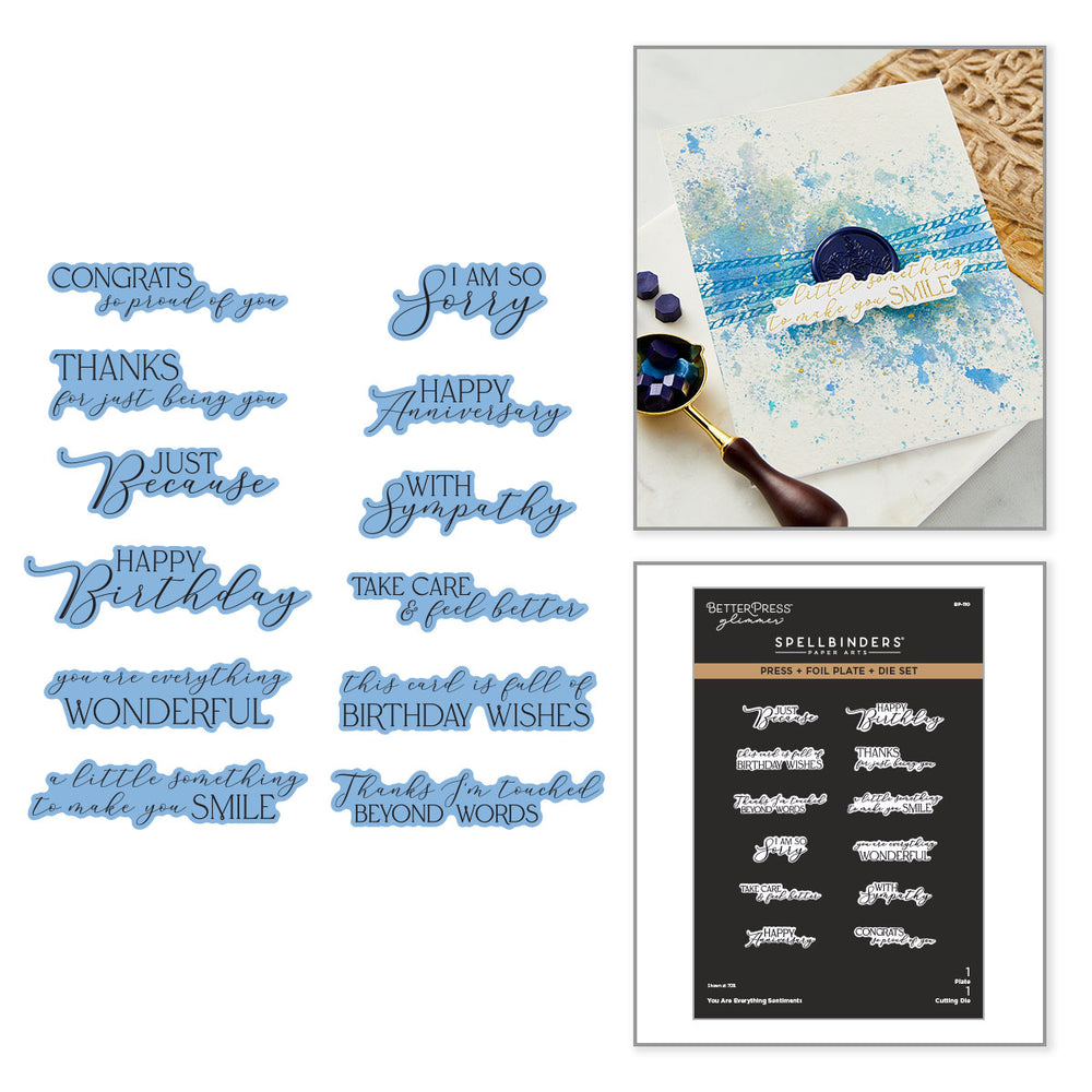 You are Everything Sentiments Press + Foil Plate & Die Set