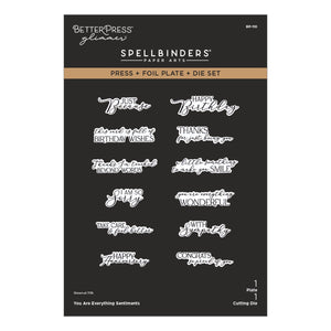 You are Everything Sentiments Press + Foil Plate & Die Set
