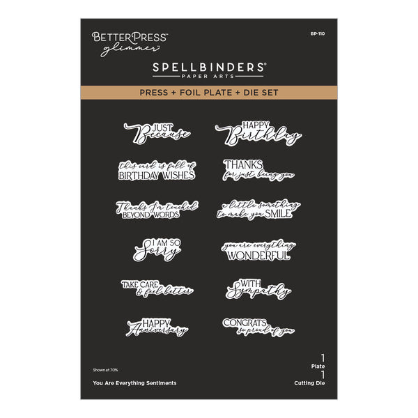 You are Everything Sentiments Press + Foil Plate & Die Set