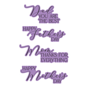 Mother's & Father's Day Sentiments Press + Foil Plate