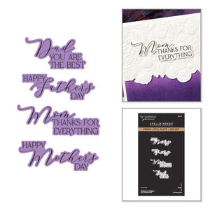 Mother's & Father's Day Sentiments Press + Foil Plate