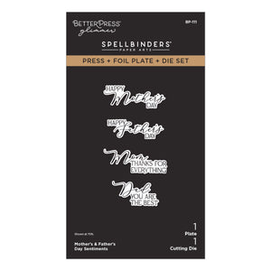 Mother's & Father's Day Sentiments Press + Foil Plate