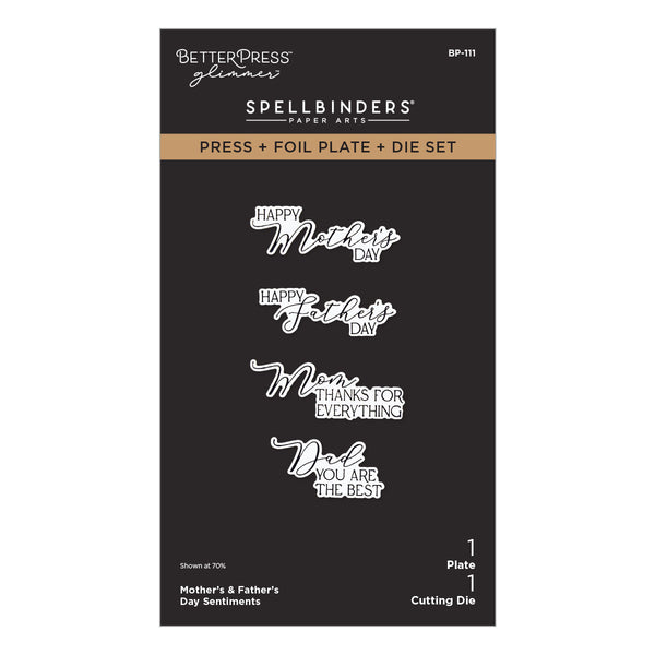 Mother's & Father's Day Sentiments Press + Foil Plate