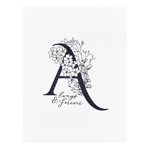 Floral A and Sentiment Press Plate from the Every Occasion Floral Alphabet Collection