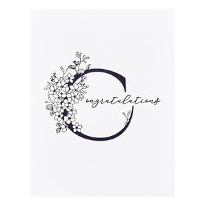 Floral C and Sentiment Press Plate from the Every Occasion Floral Alphabet Collection