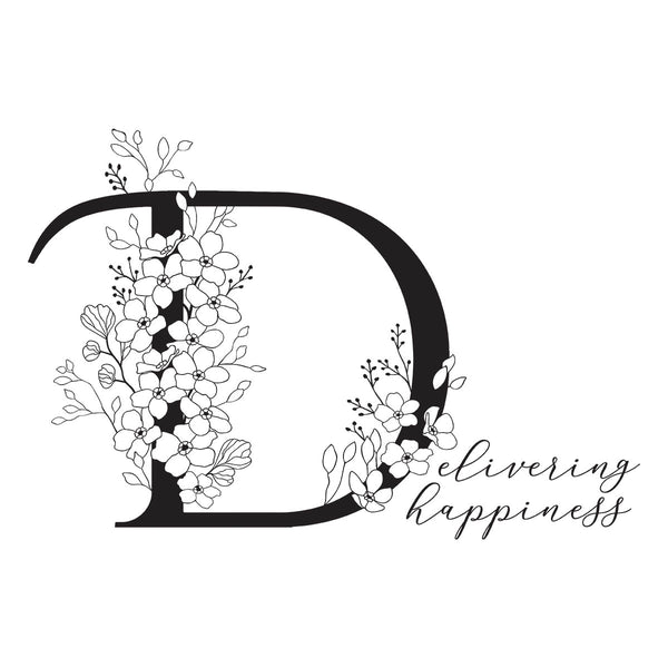 Floral D and Sentiment Press Plate from the Every Occasion Floral Alphabet Collection