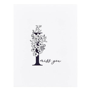 Floral I and Sentiment Press Plate from the Every Occasion Floral Alphabet Collection