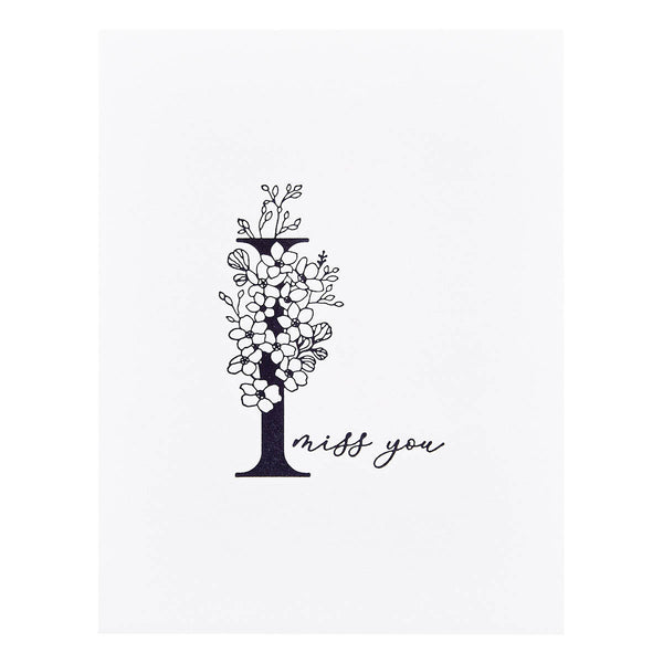 Floral I and Sentiment Press Plate from the Every Occasion Floral Alphabet Collection