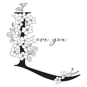 Floral L and Sentiment Press Plate from the Every Occasion Floral Alphabet Collection