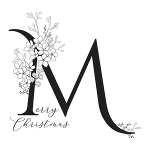 Floral M and Sentiment Press Plate from the Every Occasion Floral Alphabet Collection
