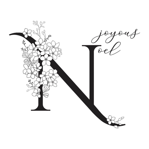 Floral N and Sentiment Press Plate from the Every Occasion Floral Alphabet Collection
