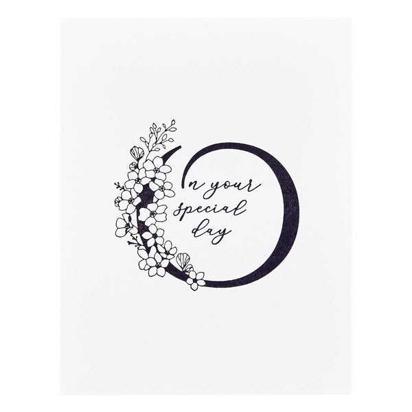Floral O and Sentiment Press Plate from the Every Occasion Floral Alphabet Collection