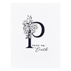 Floral P and Sentiment Press Plate from the Every Occasion Floral Alphabet Collection