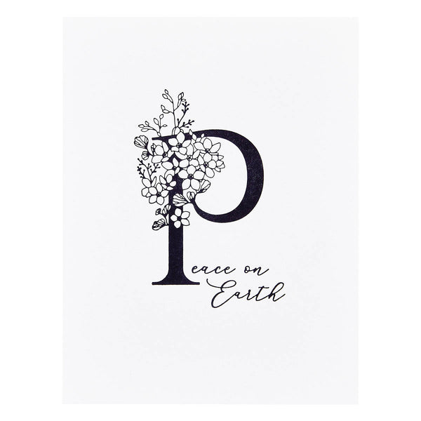 Floral P and Sentiment Press Plate from the Every Occasion Floral Alphabet Collection