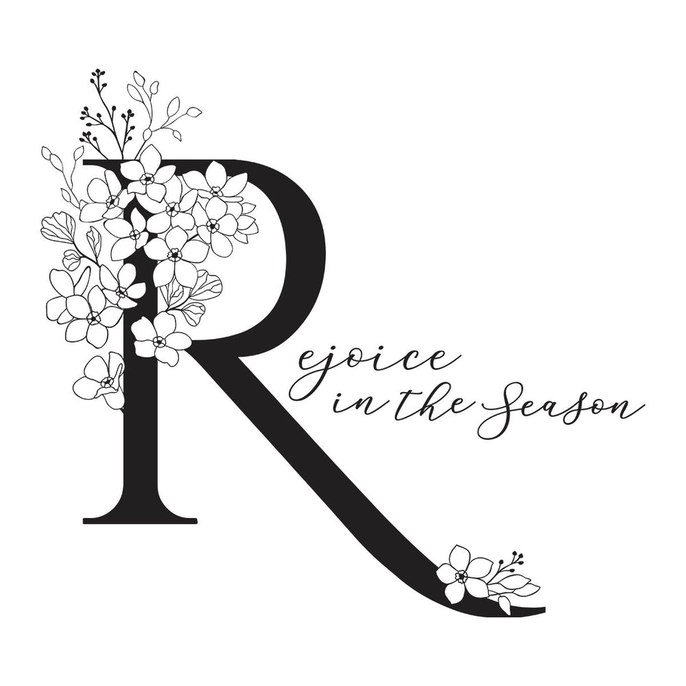 Floral R and Sentiment Press Plate from the Every Occasion Floral Alphabet Collection