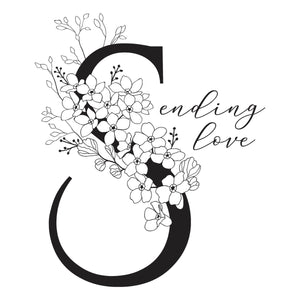 Floral S and Sentiment Press Plate from the Every Occasion Floral Alphabet Collection
