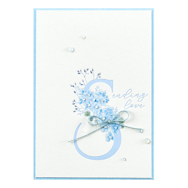 Floral S and Sentiment Press Plate from the Every Occasion Floral Alphabet Collection