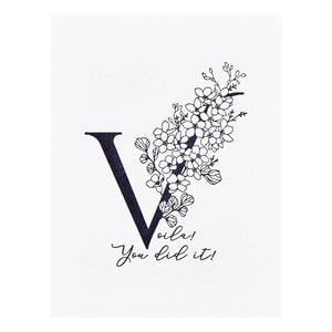 Floral V and Sentiment Press Plate from the Every Occasion Floral Alphabet Collection