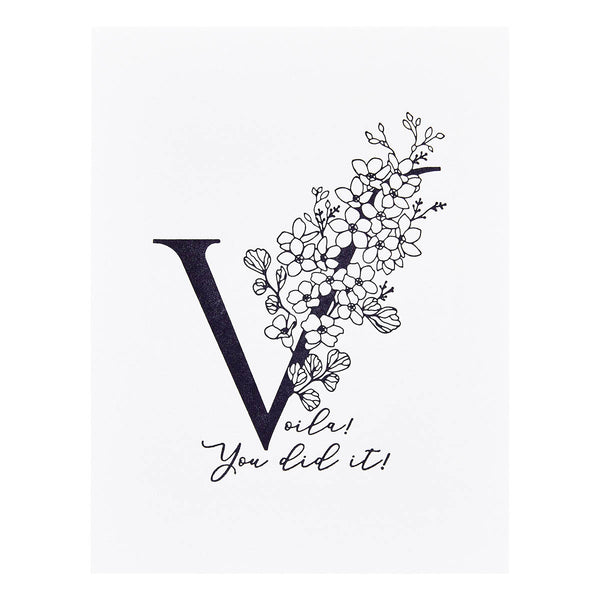 Floral V and Sentiment Press Plate from the Every Occasion Floral Alphabet Collection