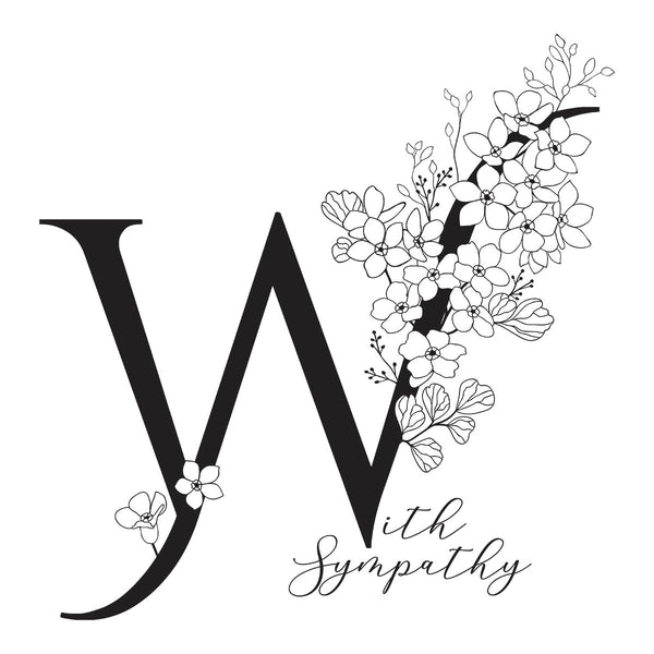 Floral W and Sentiment Press Plate from the Every Occasion Floral Alphabet Collection