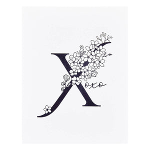 Floral X and Sentiment Press Plate from the Every Occasion Floral Alphabet Collection