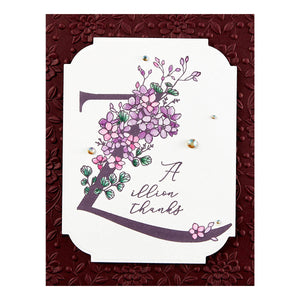 Floral Z and Sentiment Press Plate from the Every Occasion Floral Alphabet Collection