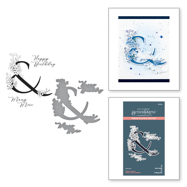 Floral & and Sentiment Press + Foil Plate