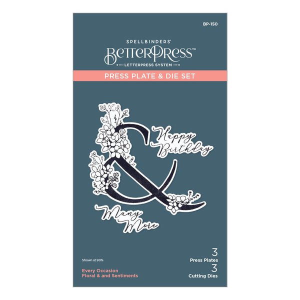 Floral & and Sentiment Press + Foil Plate