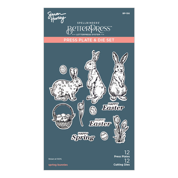 Spring Bunnies Press Plate & Die Set from the Spring Sampler Collection by Simon Hurley