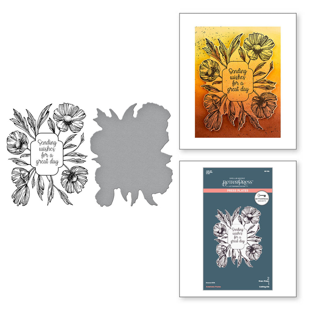 Anemone Frame Press Plate & Die Set - BetterPress Society March 2024