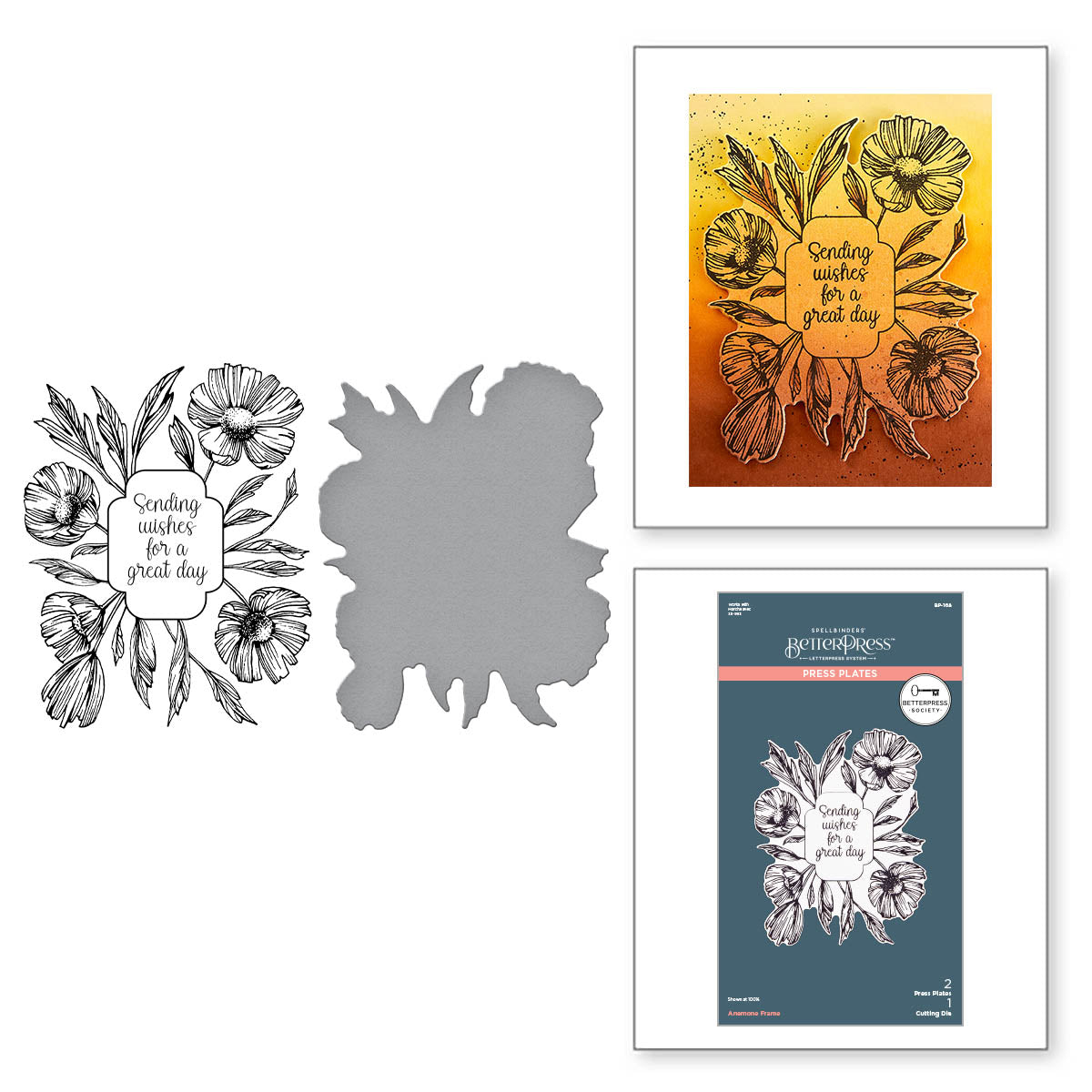 Anemone Frame Press Plate & Die Set - BetterPress Society March 2024