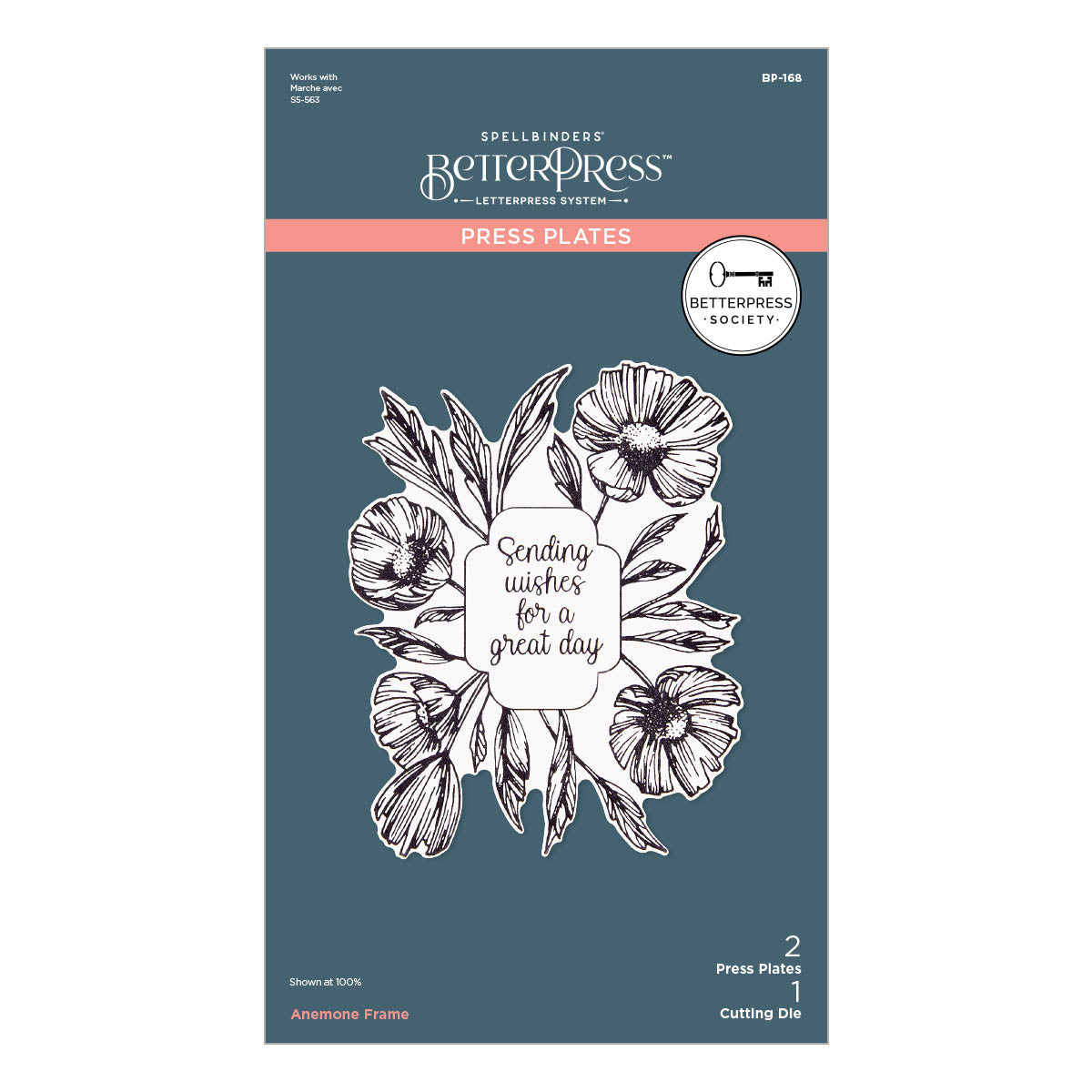 Anemone Frame Press Plate & Die Set - BetterPress Society March 2024