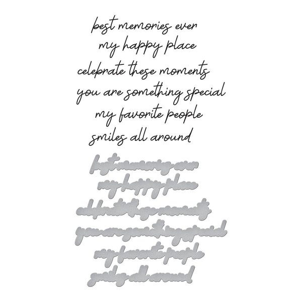 Family Sentiments Press Plate & Die Set from the Storytelling by Spellbinders Collection