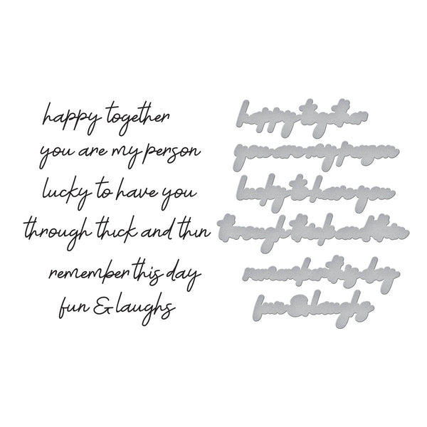 Friends Sentiments Press Plate & Die Set from the Storytelling by Spellbinders Collection