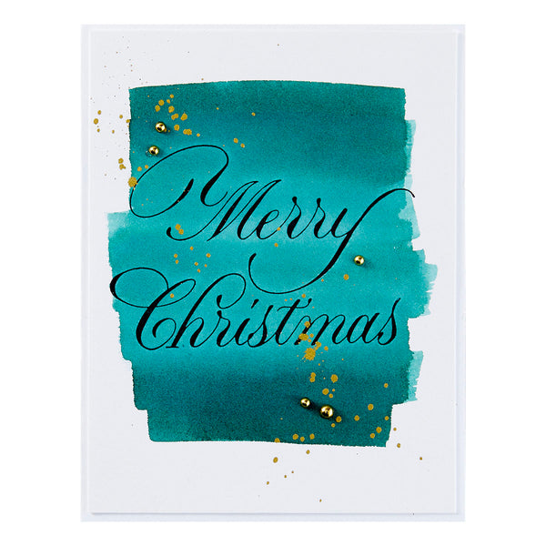 Copperplate Merry Christmas Press Plate from the Copperplate Holiday Sentiments Collection by Paul Antonio