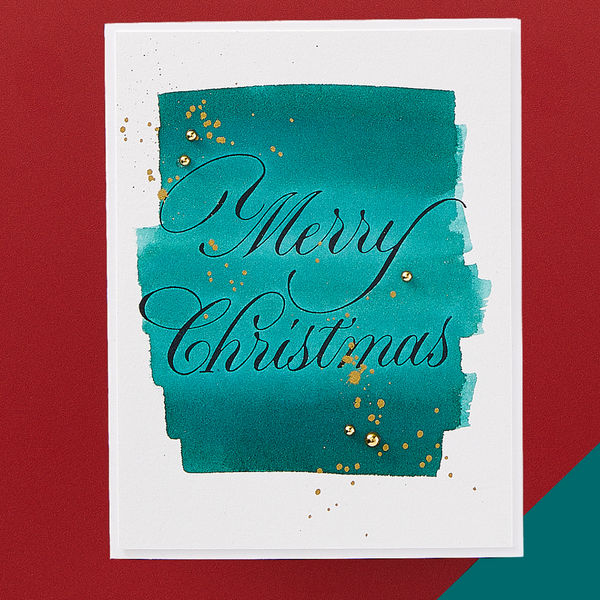 Copperplate Merry Christmas Press Plate from the Copperplate Holiday Sentiments Collection by Paul Antonio