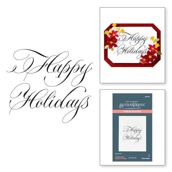 Copperplate Happy Holidays Press + Foil Plate by Paul Antonio