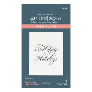 Copperplate Happy Holidays Press + Foil Plate by Paul Antonio