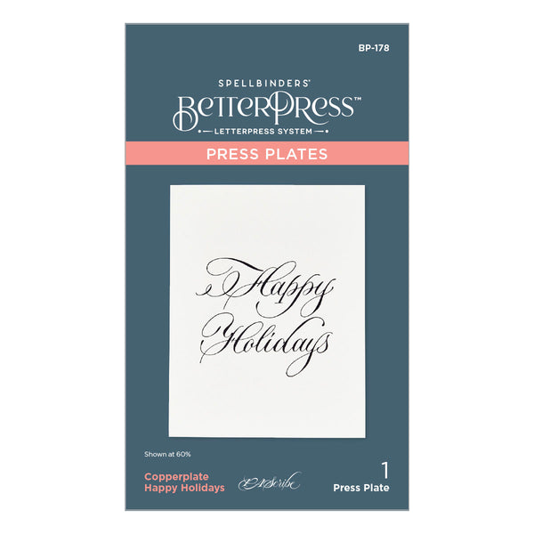 Copperplate Happy Holidays Press + Foil Plate by Paul Antonio