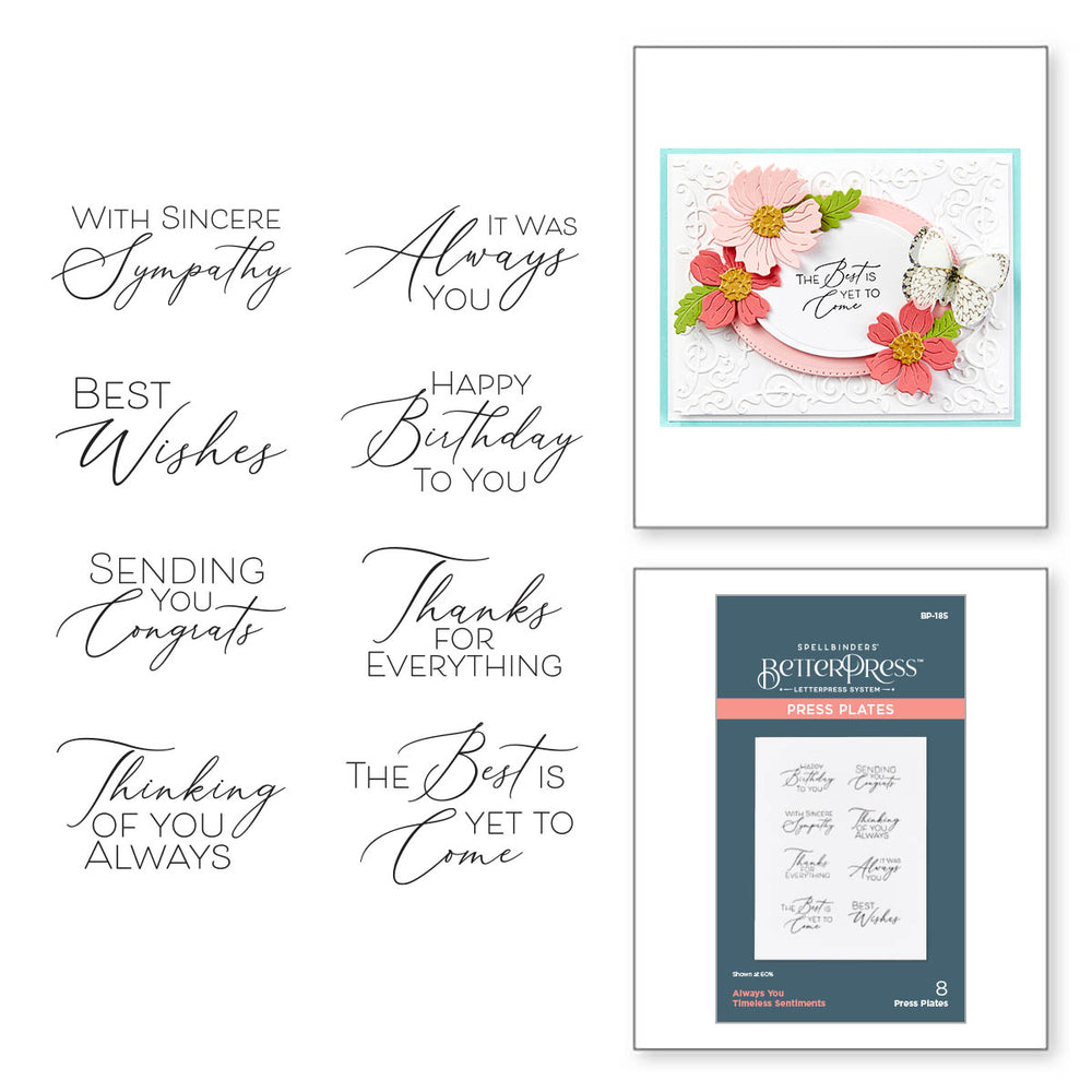Always You Timeless Sentiments Press Plates from the Timeless Collection