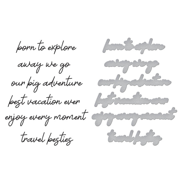 Wander Sentiments Press Plate & Die Set from the Storytelling by Spellbinders Collection