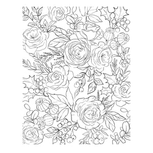 Winter Rose Background Press + Foil Plate