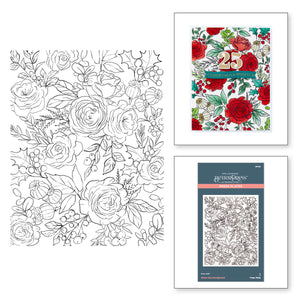 Winter Rose Background Press + Foil Plate