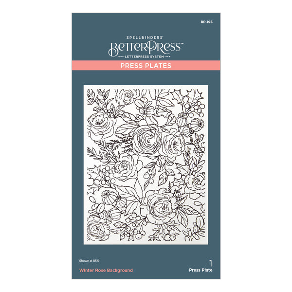 Winter Rose Background Press + Foil Plate