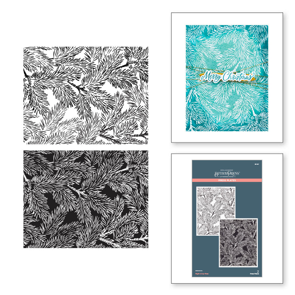 Night & Day Pines Press Plates from the Home for the Holidays Collection