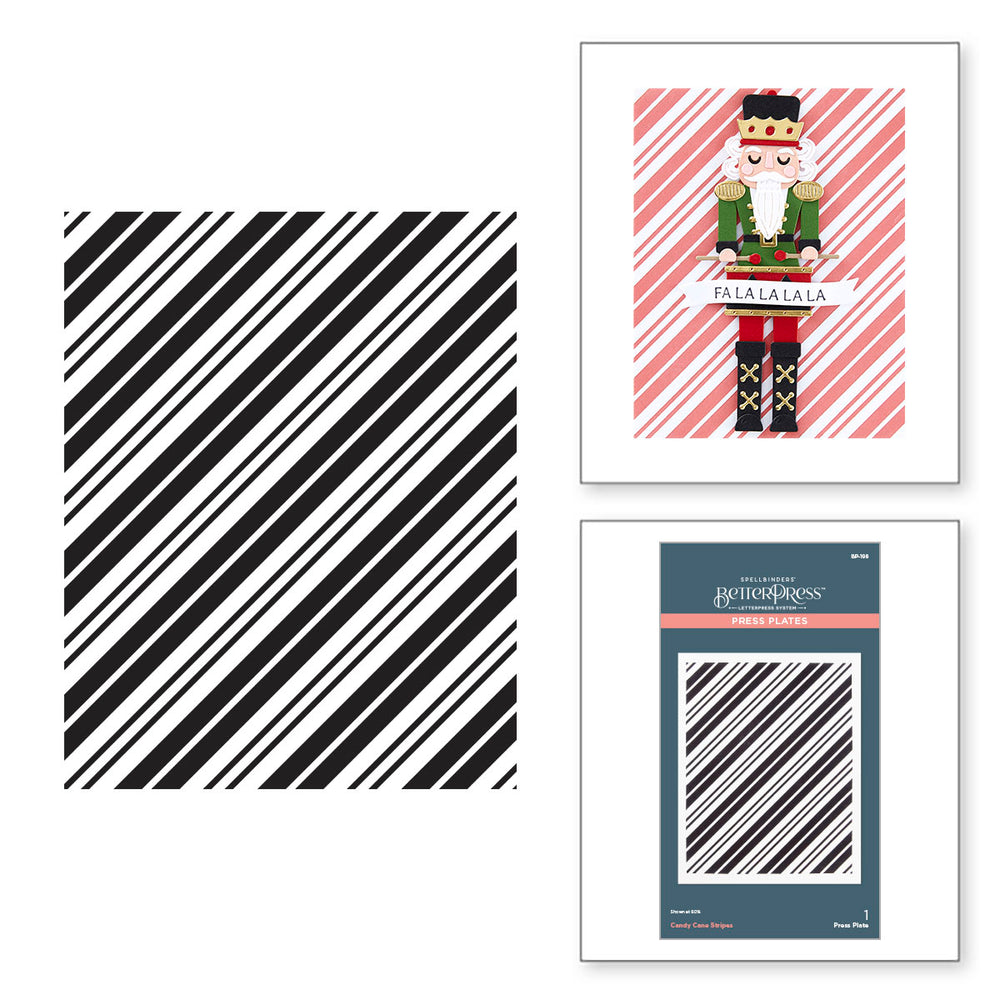 Candy Candy Stripes Press Plate from the Dancin Christmas Friends Collection