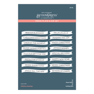 Mistletoe Greetings Press Plate & Die Set from the Home for the Holidays Collection