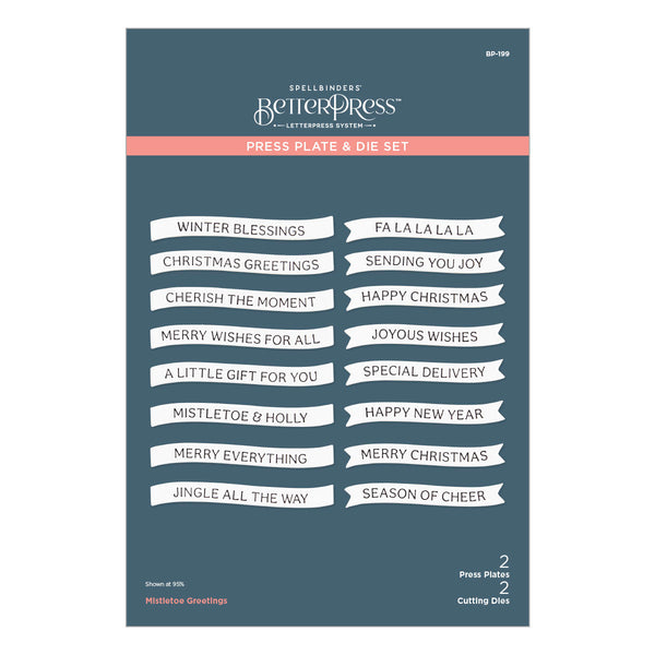 Mistletoe Greetings Press Plate & Die Set from the Home for the Holidays Collection