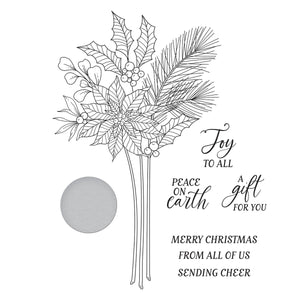 Sealed Poinsettia Stems Press + Foil Plate & Die Set