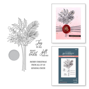 Sealed Poinsettia Stems Press + Foil Plate & Die Set